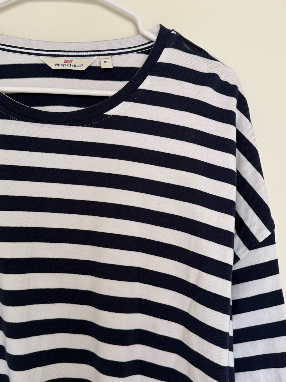 Vineyard Vines Navy & White Striped 3/4 Sleeve Top - Picture 2 of 7